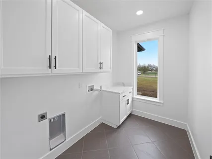 a view of cabinets with window