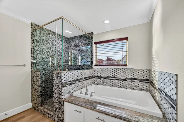 a kitchen with a refrigerator and countertop