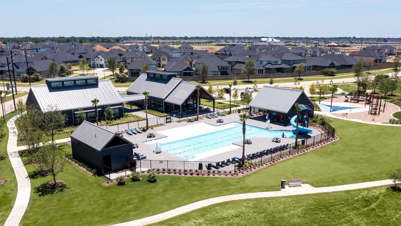 7926 Antler Rdg Drive Fulshear, TX 77441 - Photo 6 of 11 an aerial view of a house with a swimming pool yard and outdoor seating
