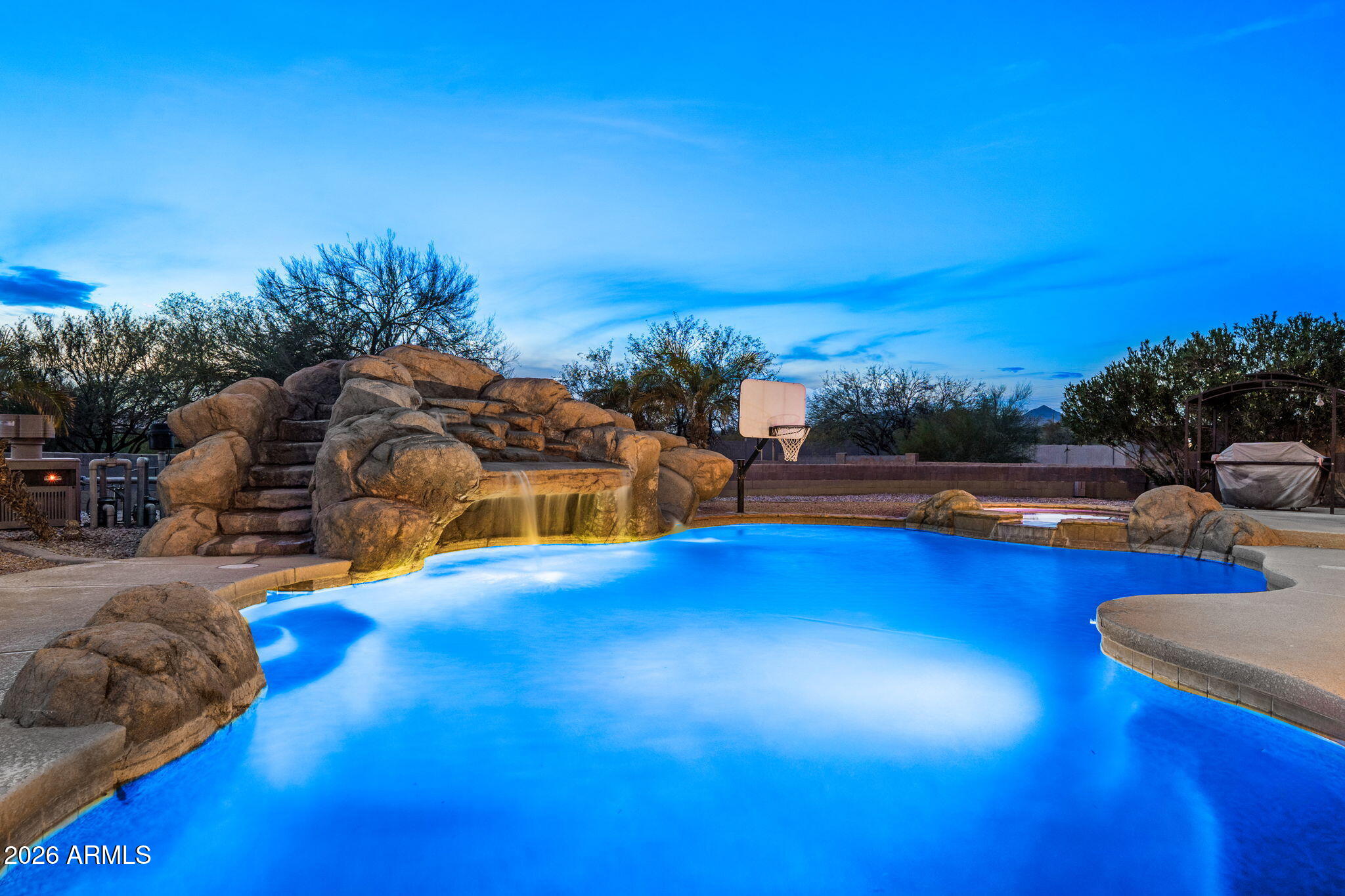 1104 North Mountain Road Mesa, AZ 85207 - Photo 28 of 44 Pool, Spa, Waterfall and SLIDE