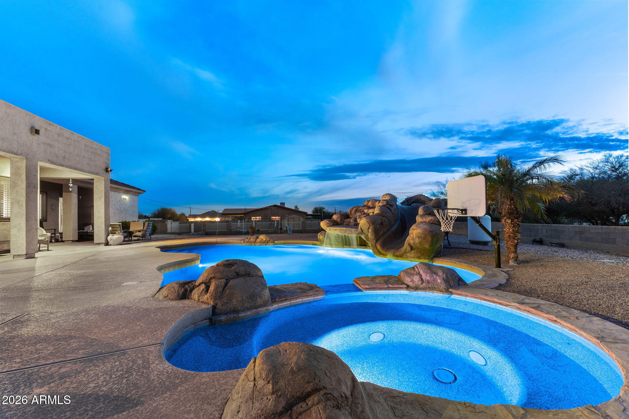 1104 North Mountain Road Mesa, AZ 85207 - Photo 29 of 44 Pool, Spa, Waterfall and SLIDE