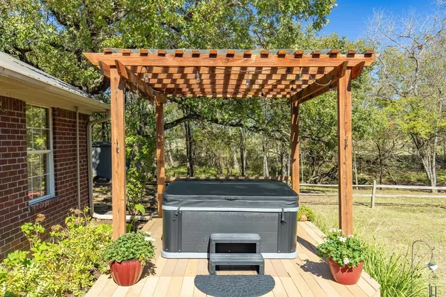 a view of an ocean and tree