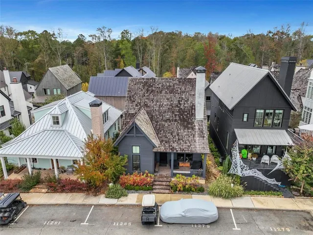 a aerial view of a house