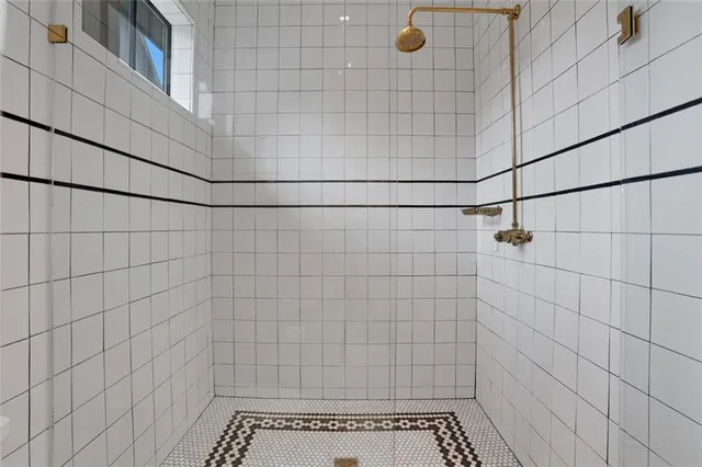 a bathroom with a shower