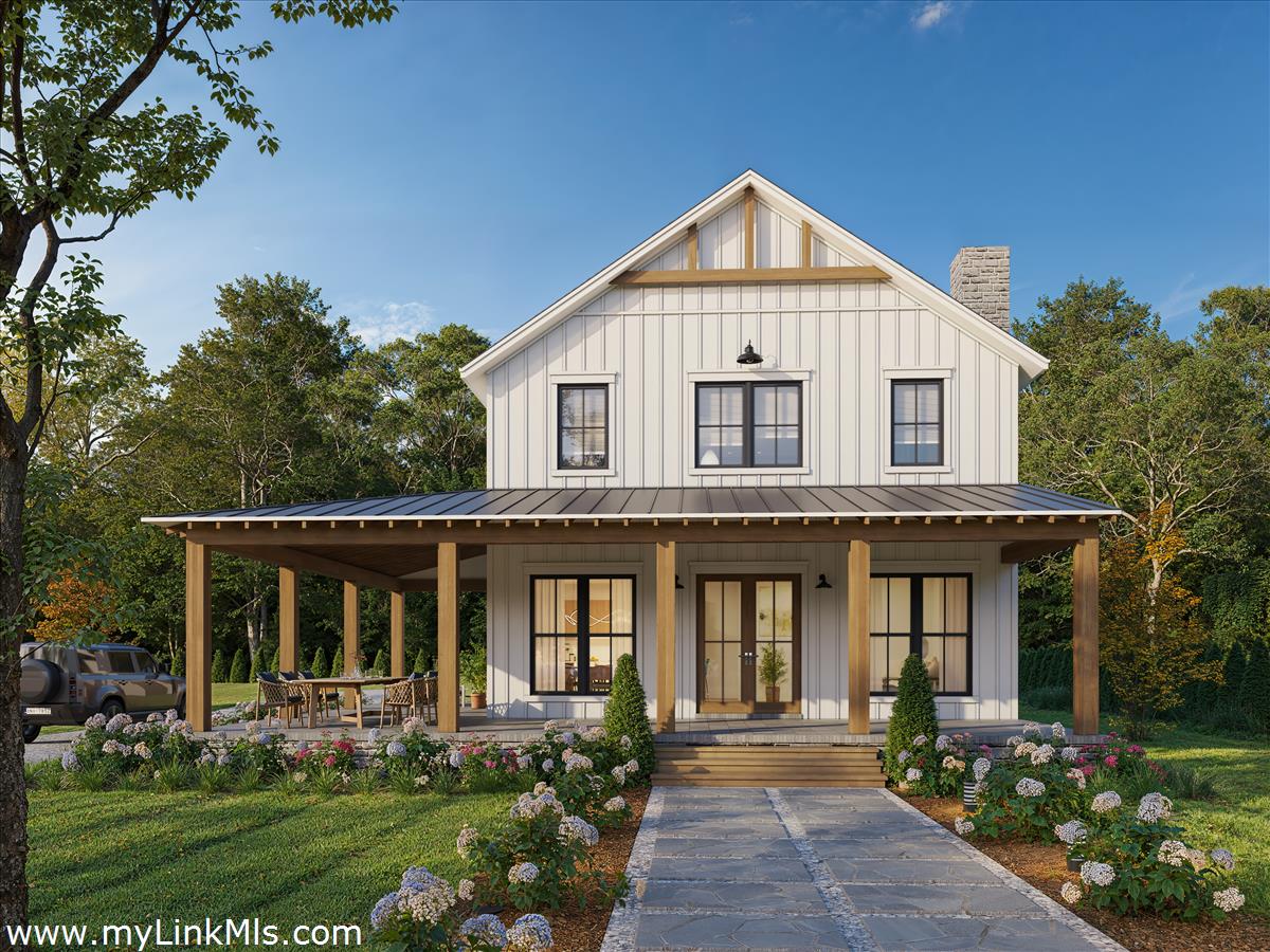 front view of a house with a yard