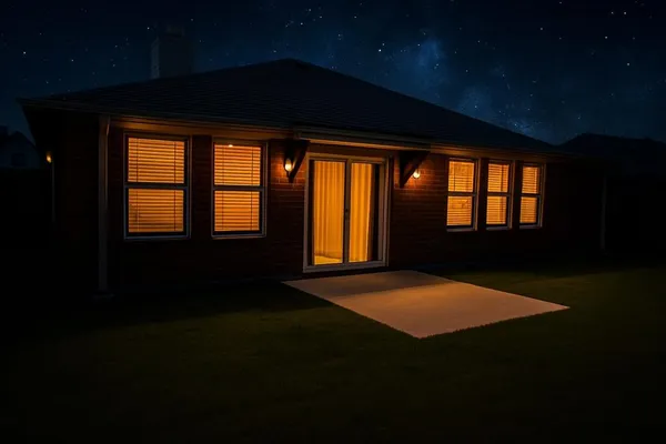 a view of a house with garden