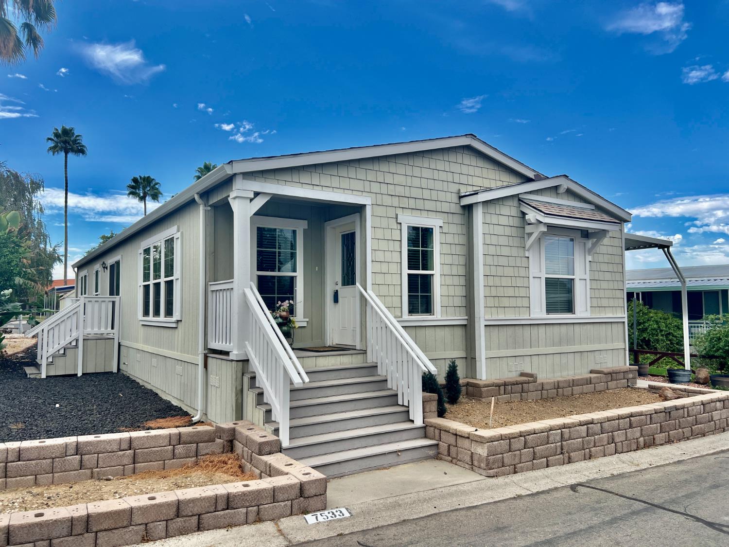 a front view of house with garage