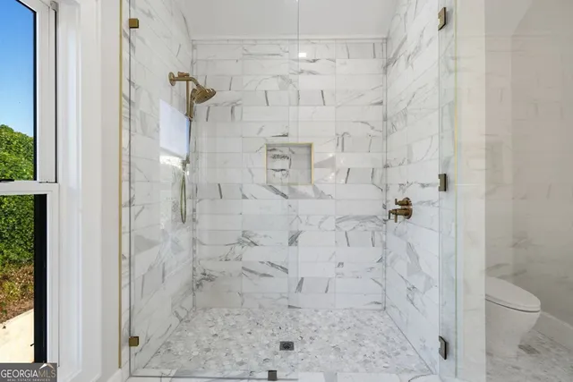 a bathroom with a shower