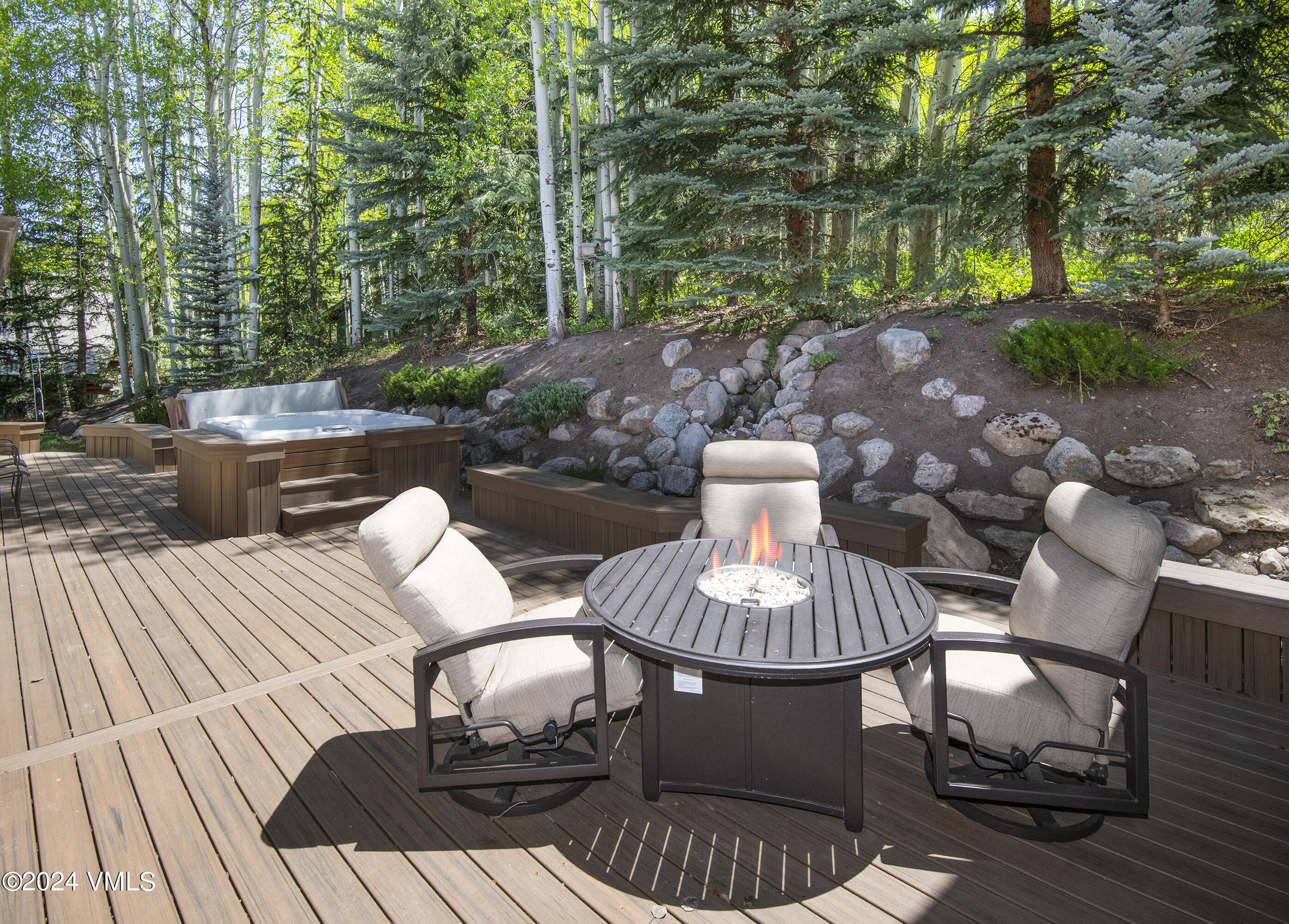 1968 Vermont Road Vail, CO 81657 - Photo 54 of 69 a view of a table and chairs in patio of the house