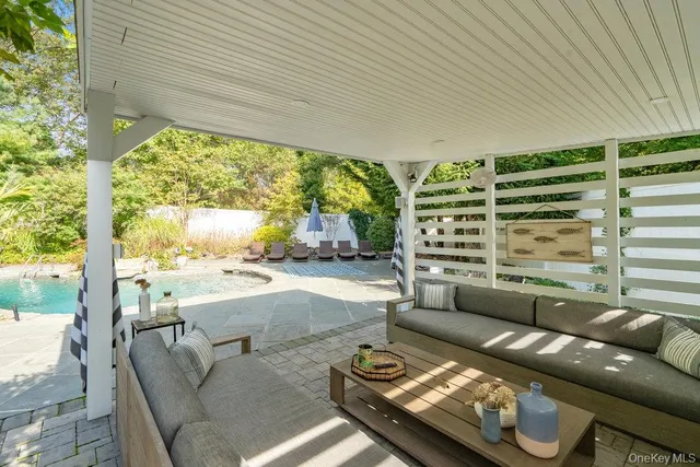 a outdoor living space with patio furniture