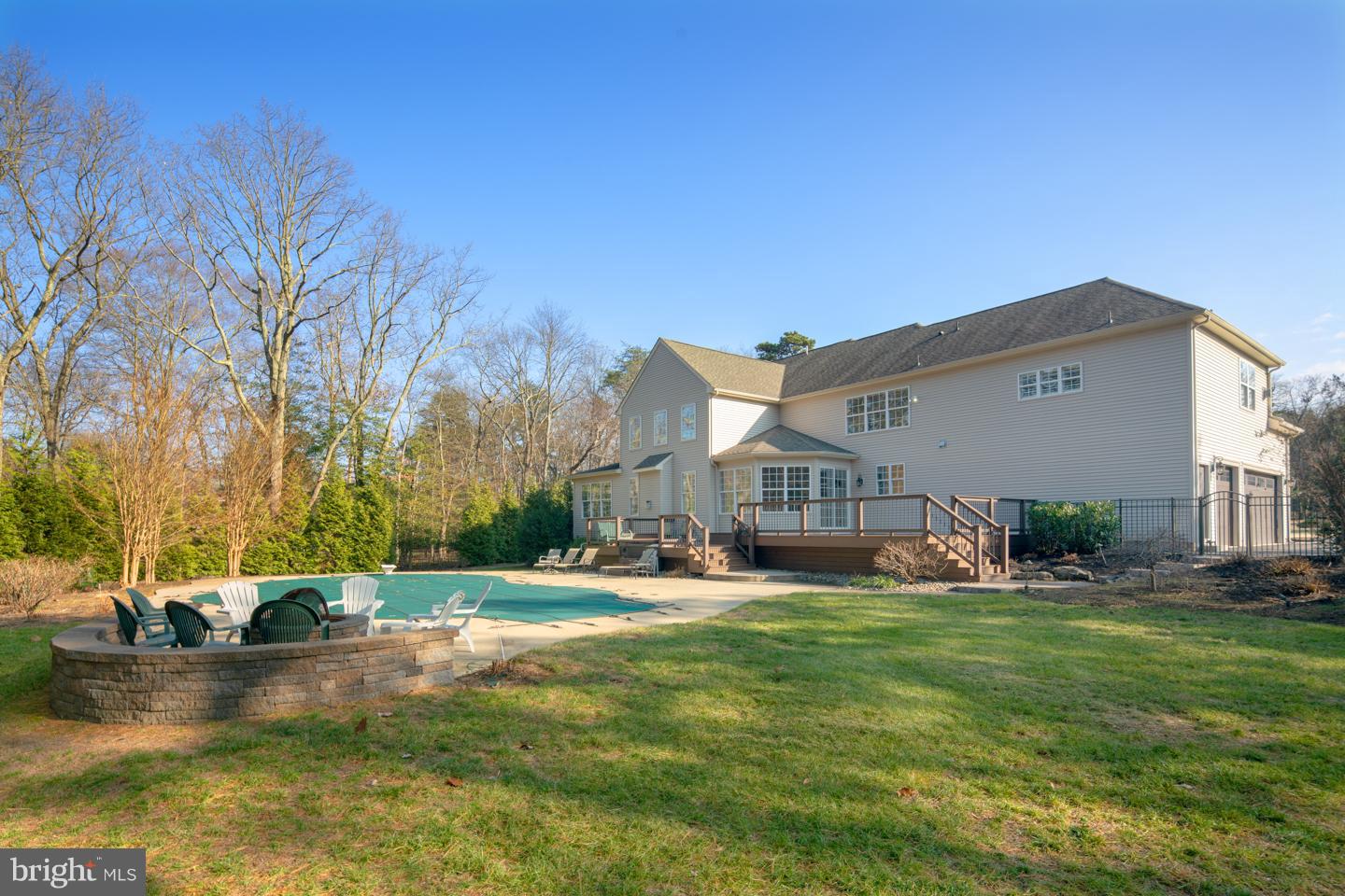 211 Kresson Gibbsboro Road Voorhees, NJ 08043 - Photo 34 of 35 Backyard, fire pit, Salt water heated pool