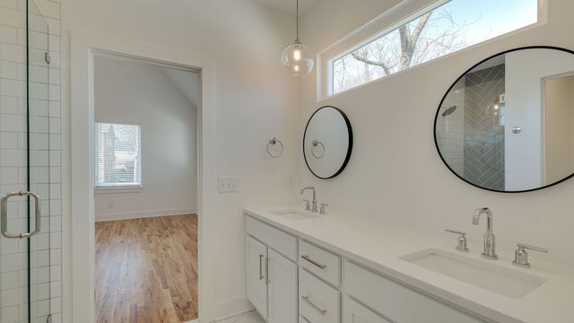 a bathroom with a shower