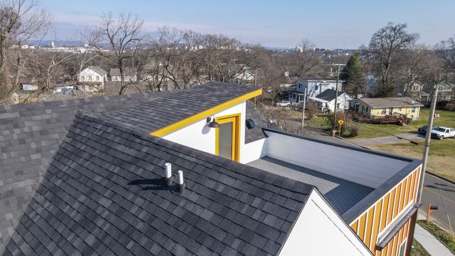 a view of city from the balcony