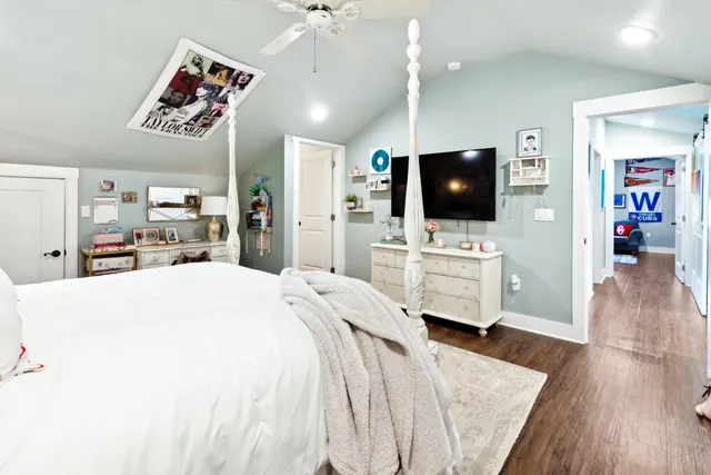 a bathroom with a sink vanity and a mirror