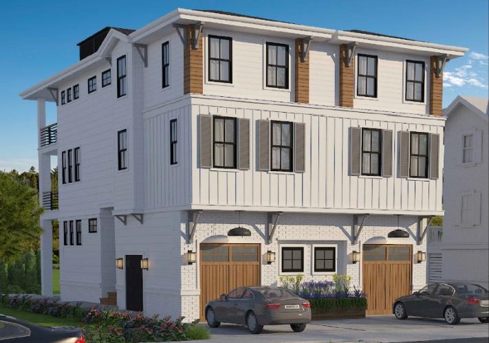 330 46th Place, Unit EAST Sea Isle City, NJ 08243 - Photo 1 of 3 a front view of a residential apartment building with parking space