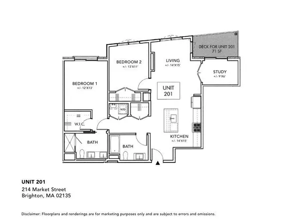 $799,000 | 214 Market Street, Unit 201, Boston, MA 02135