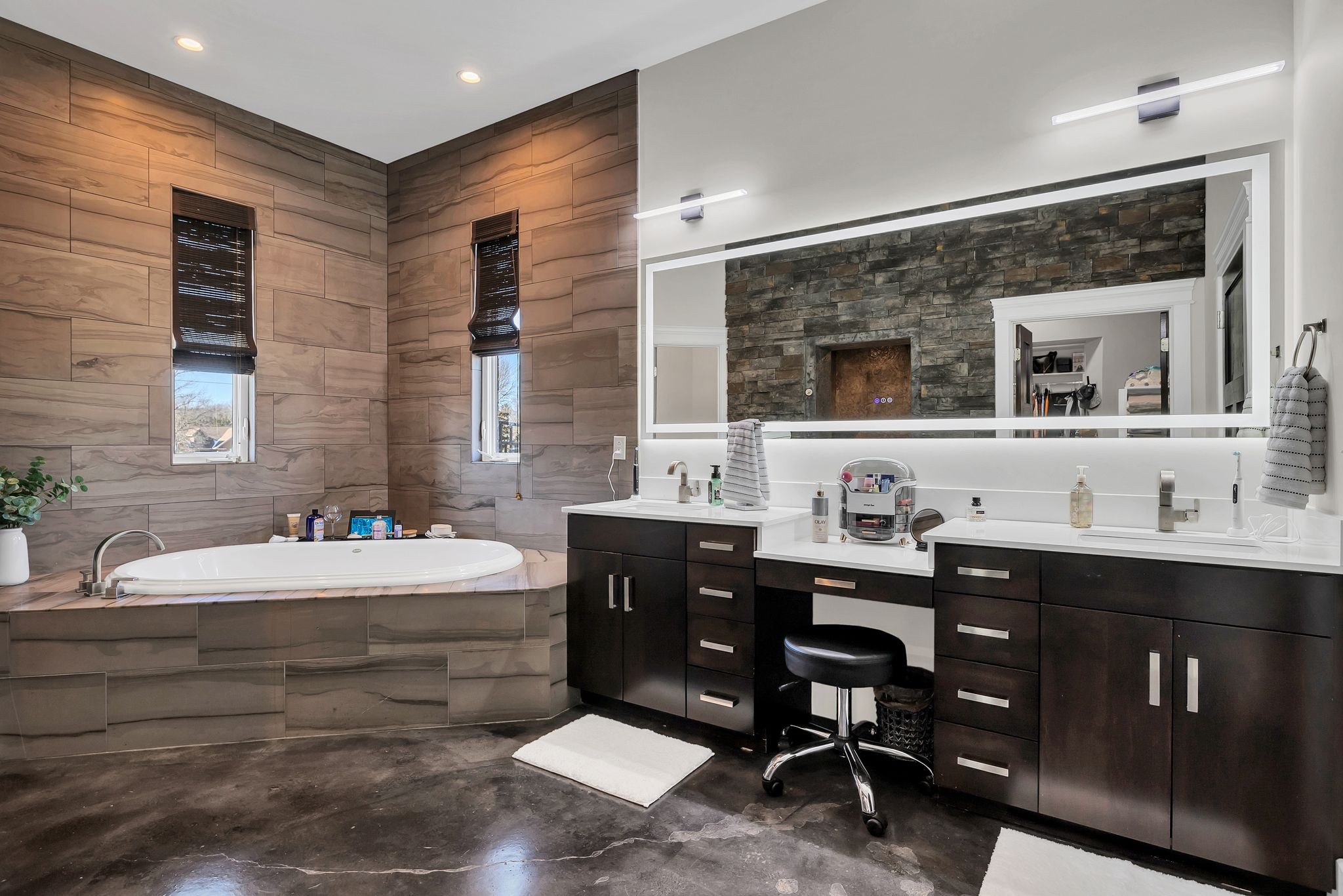 8200 Mona Road Murfreesboro, TN 37129 - Photo 22 of 73 a spacious bathroom with a double vanity sink a mirror and a bathtub