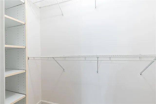 a close view of a closet