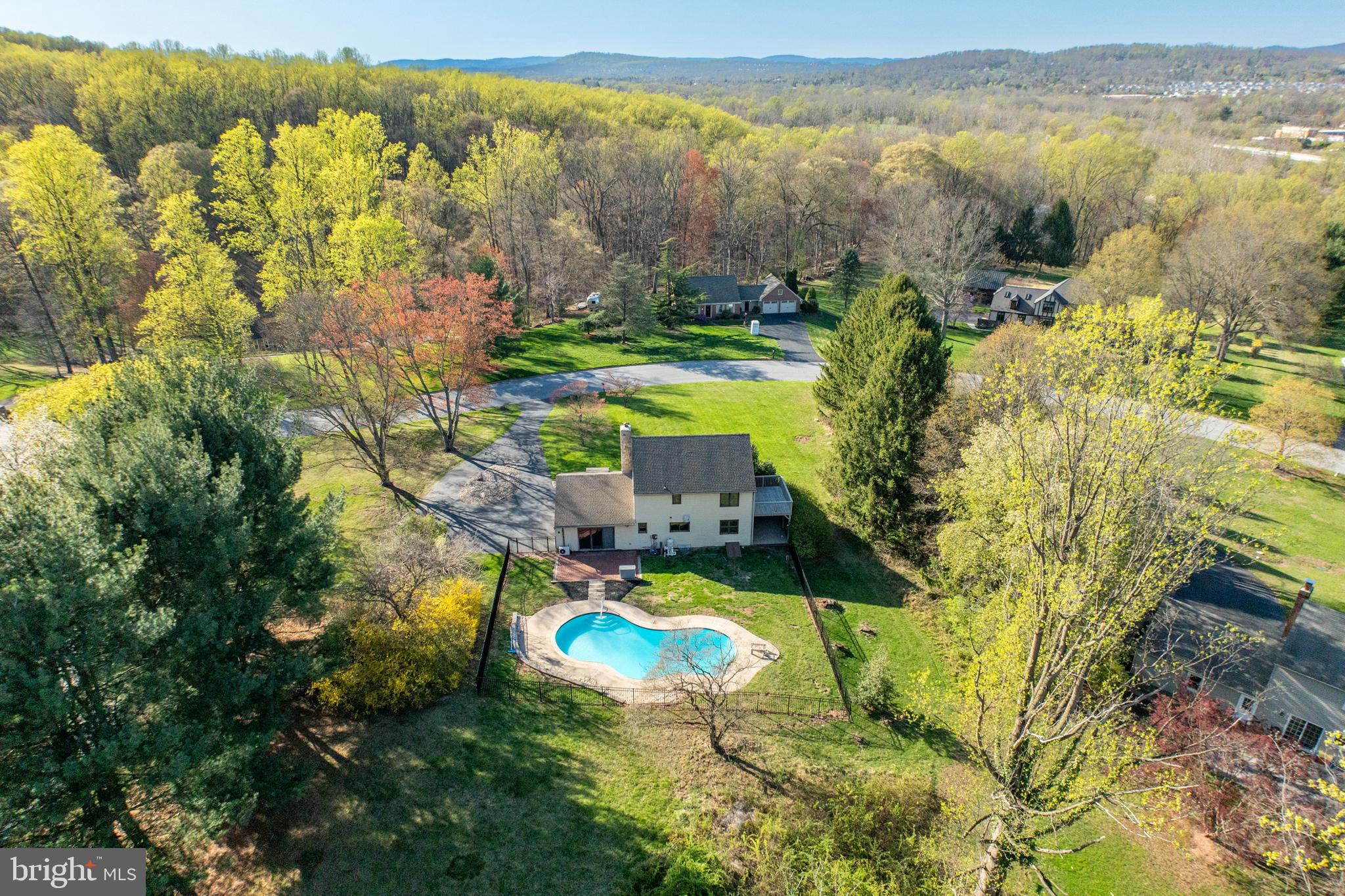 800 Scholl Road Pottstown, PA 19465 - Photo 6 of 49 a aerial view of a house with a swimming pool