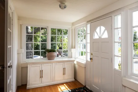 a room with window washer and dryer