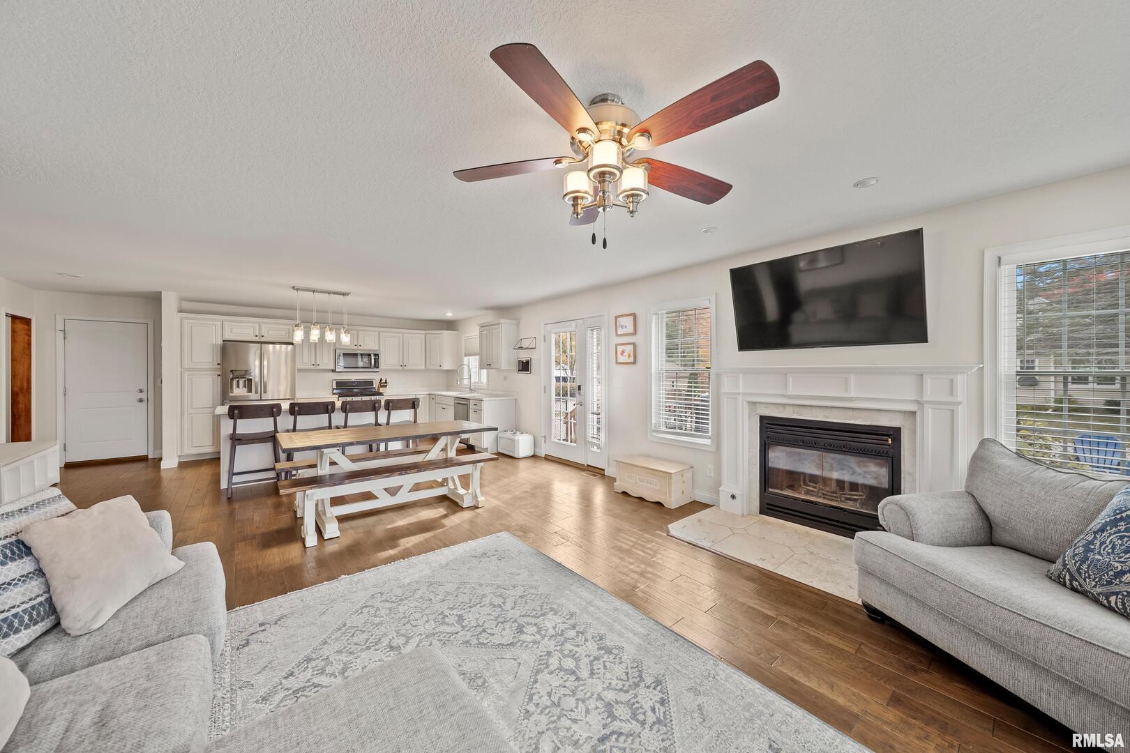 300 2nd Avenue Hampton, IL 61256 - Photo 4 of 32 a living room with furniture a fireplace and a flat screen tv