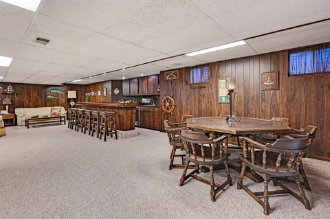 a table and chairs in a room