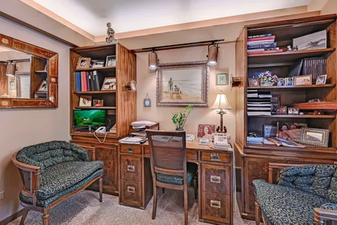 a work place with furniture