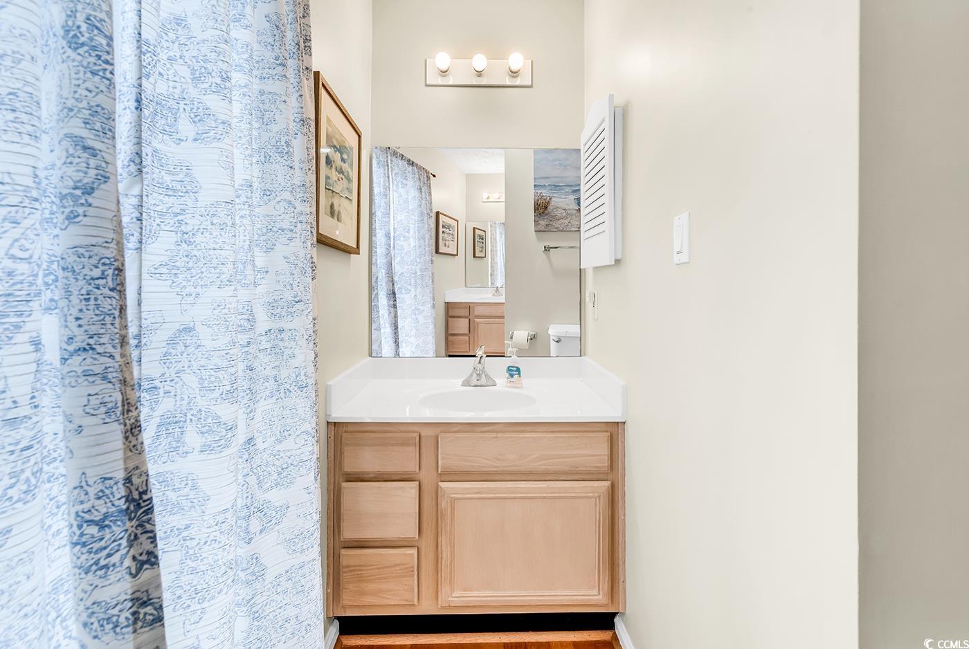 17 South Oak Drive Surfside Beach, SC 29575 - Photo 25 of 38 Bathroom with vanity and curtained shower