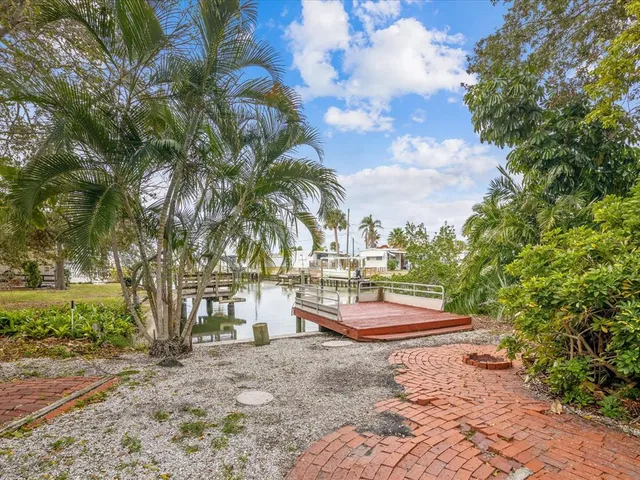 a view of a lake with a house