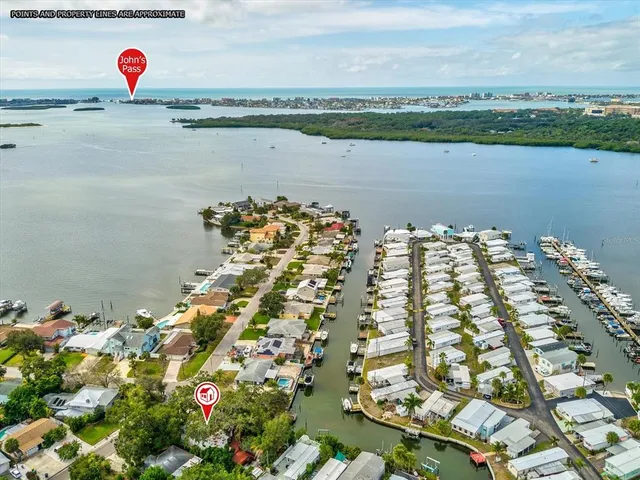 a view of a lake with a city