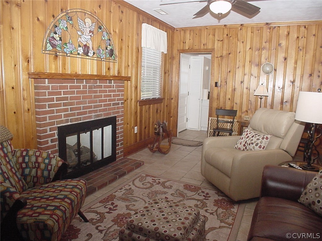 2103 Manlyn Road Henrico, VA 23229 - Photo 11 of 37 Family room has brick fireplace with gas logs & wo