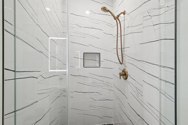 a bathroom with a shower