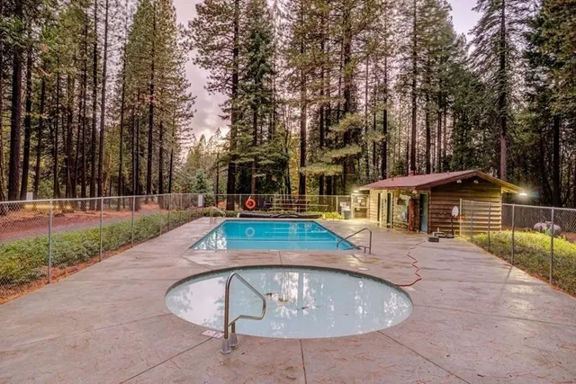 a view of outdoor space yard and swimming pool