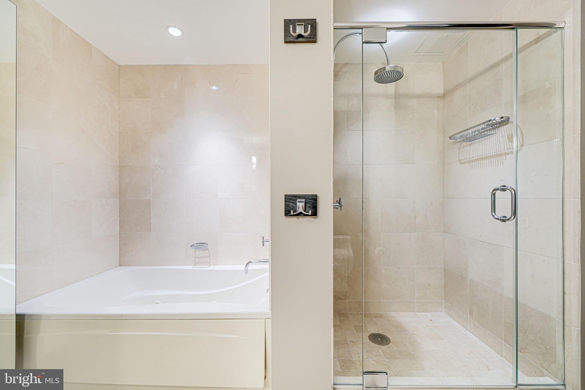 1111 19th Street North, Unit 2703 Arlington, VA 22209 - Photo 37 of 52 a bathroom with a shower and a bath tub