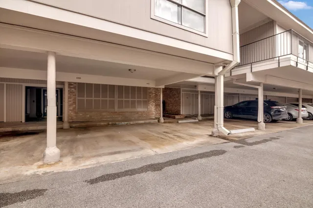a view of wooden door