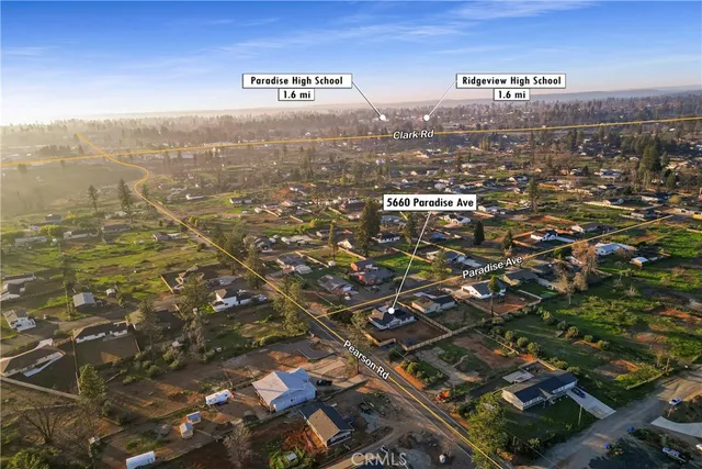 an aerial view of multiple house