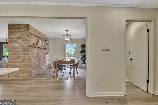 a view of room with hardwood floor