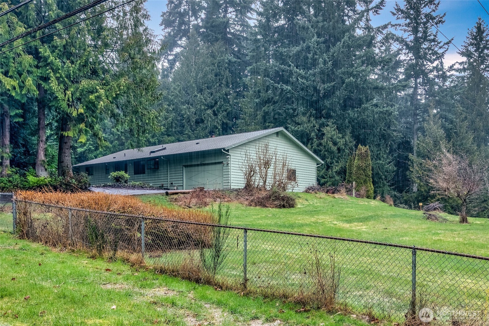 4617 200th Street Southeast Bothell, WA 98012 - Photo 38 of 39 a view of backyard with wooden fence and large trees