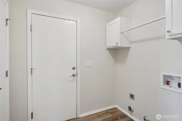 a view of small space with racks on the wall