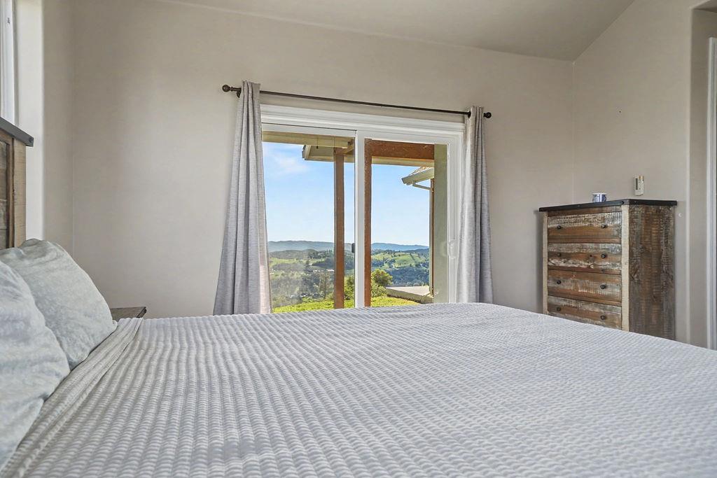 9515 Ham Luddy Road Mountain Ranch, CA 95246 - Photo 27 of 92 a bedroom with a large bed and a large window