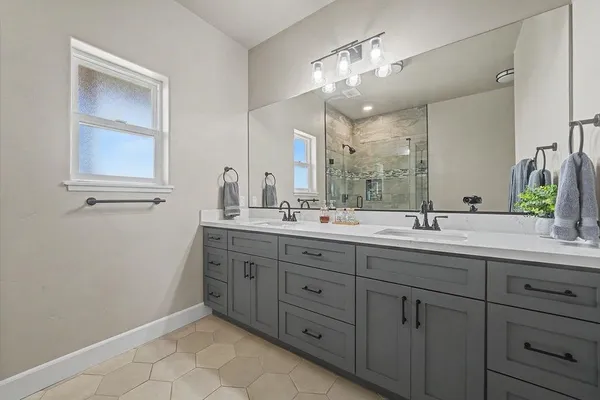 a view of a balcony with wooden floor