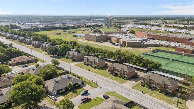 an aerial view of multiple house