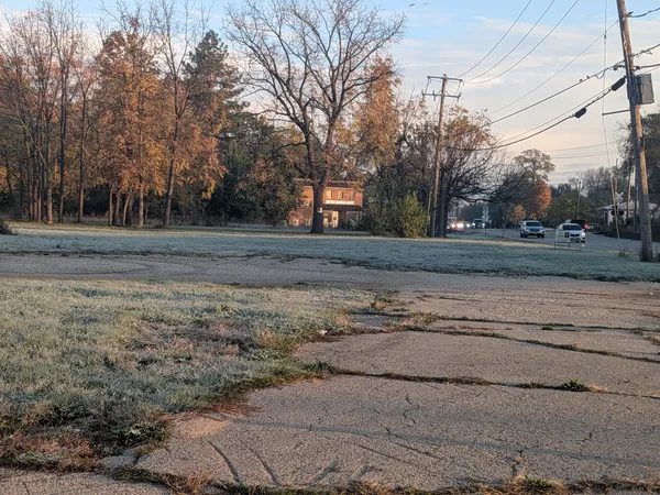 a view of a yard with a house