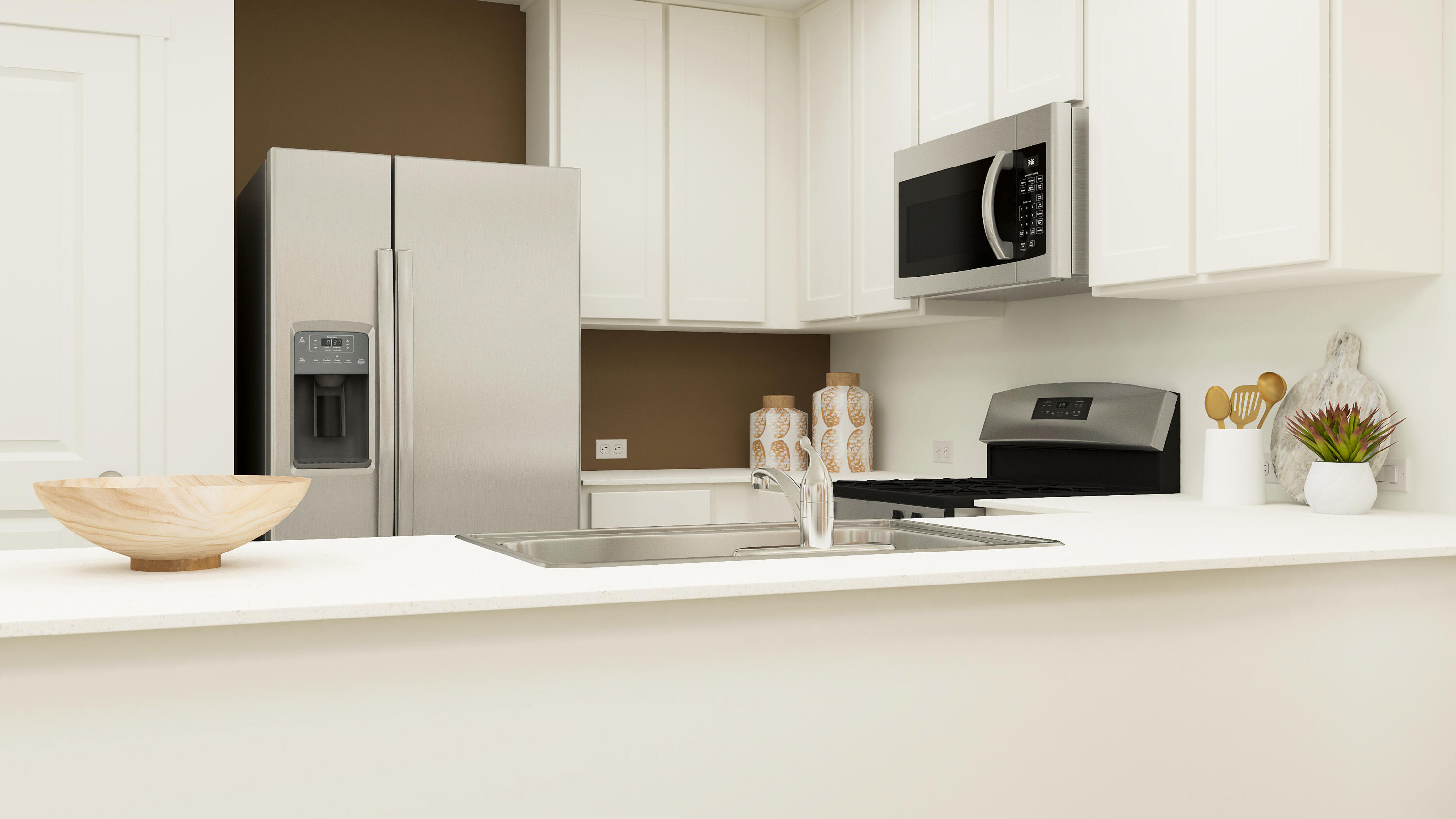 2101 Edgewood Street Lubbock, TX 79403 - Photo 19 of 29 a kitchen with a sink a microwave and cabinets