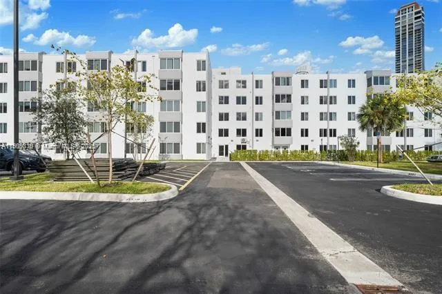 a view of a tall buildings