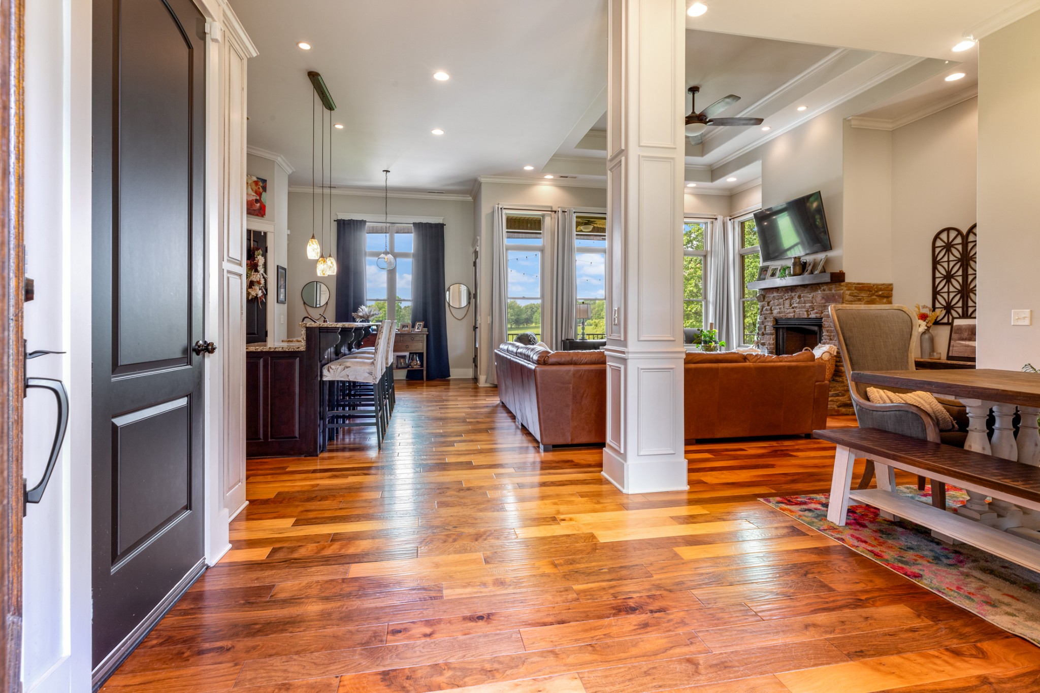 532 South Tidwell Road Bon Aqua, TN 37025 - Photo 21 of 100 a living room with fireplace furniture and a wooden floor