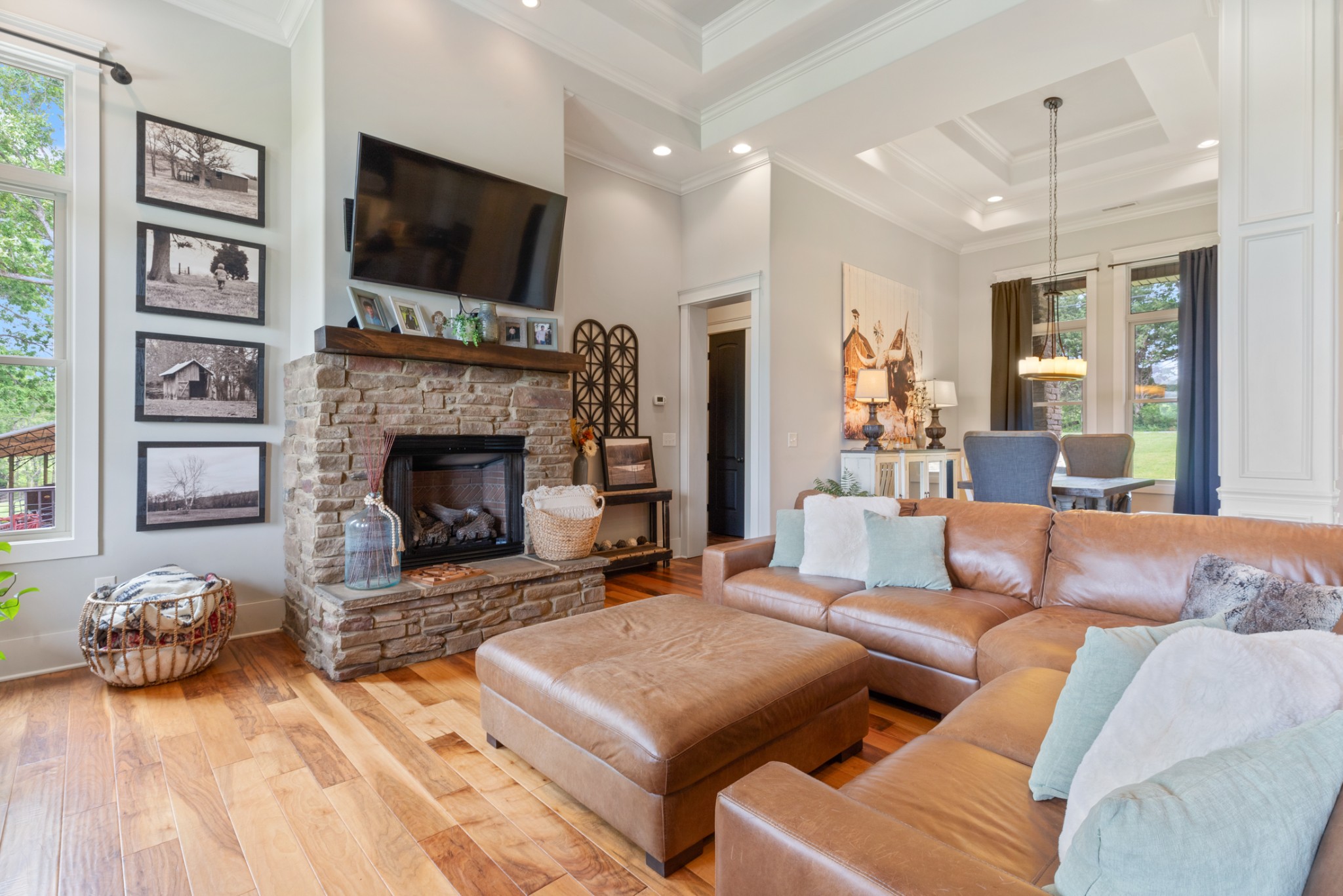 532 South Tidwell Road Bon Aqua, TN 37025 - Photo 35 of 100 a living room with furniture and a fireplace