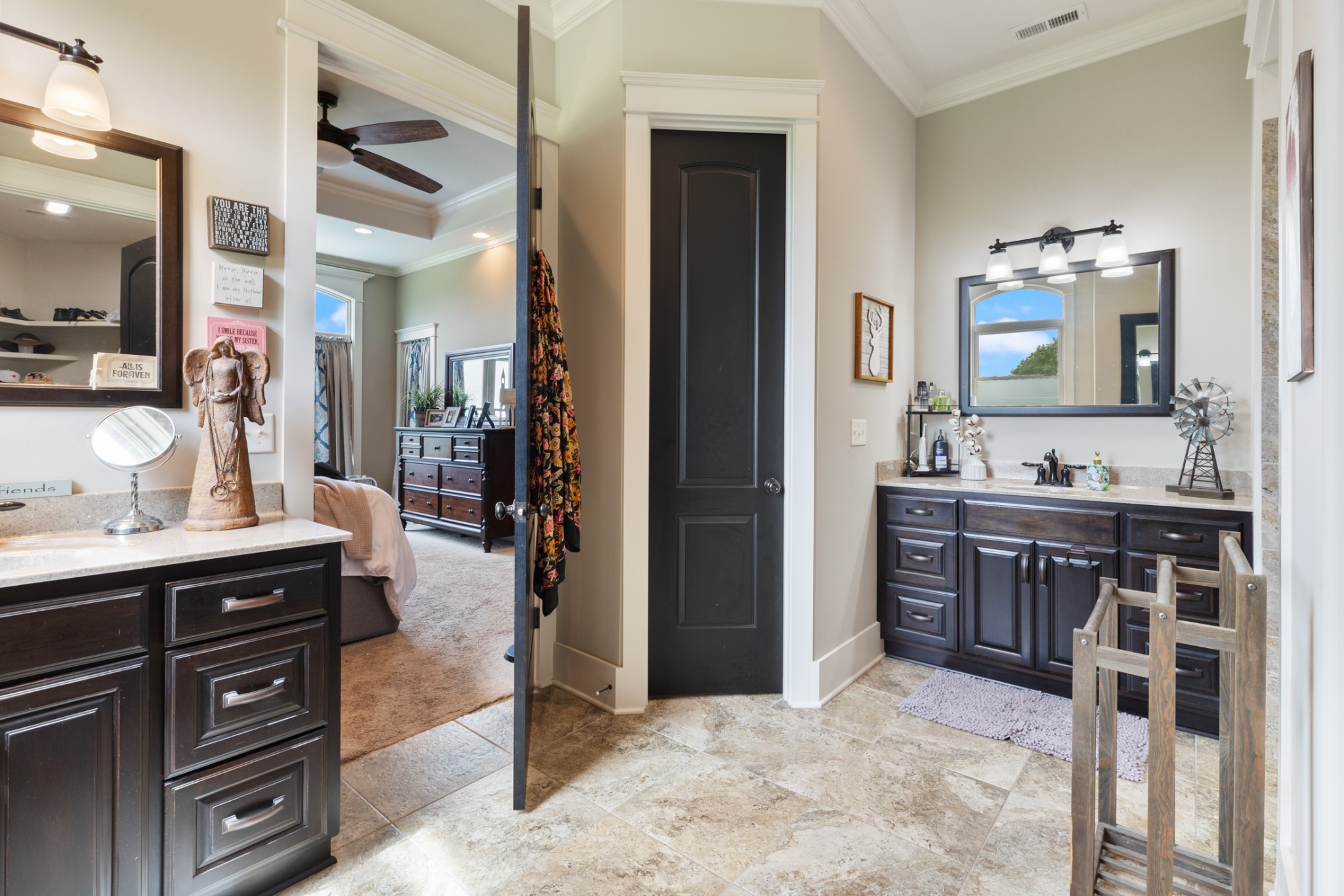 532 South Tidwell Road Bon Aqua, TN 37025 - Photo 44 of 100 a spacious bathroom with a granite countertop sink and a mirror
