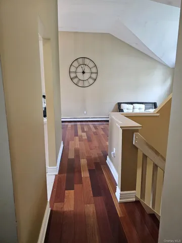 a view of a hallway with elevator