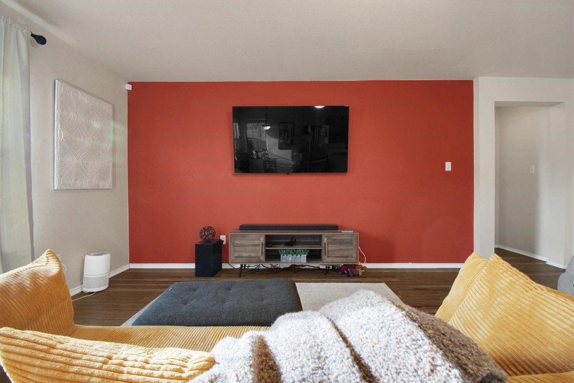 18205 Topsail Street Manor, TX 78653 - Photo 7 of 29 Living room featuring wood finished floors
